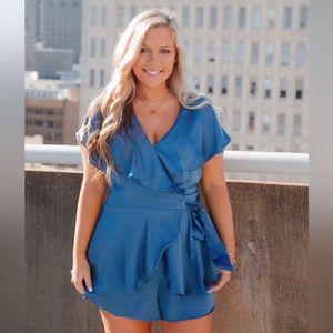 blue silk romper from American Threads!